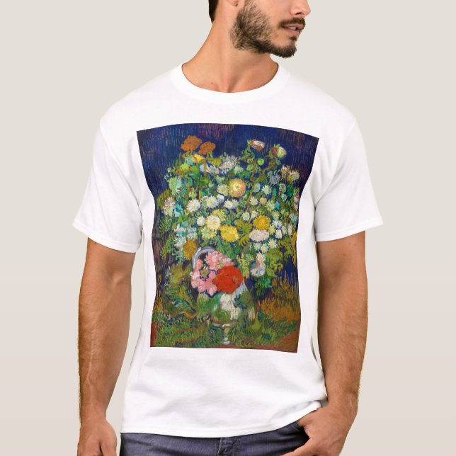 Flowers Bouquet i Vas, Van Gogh T Shirt (Framsida)