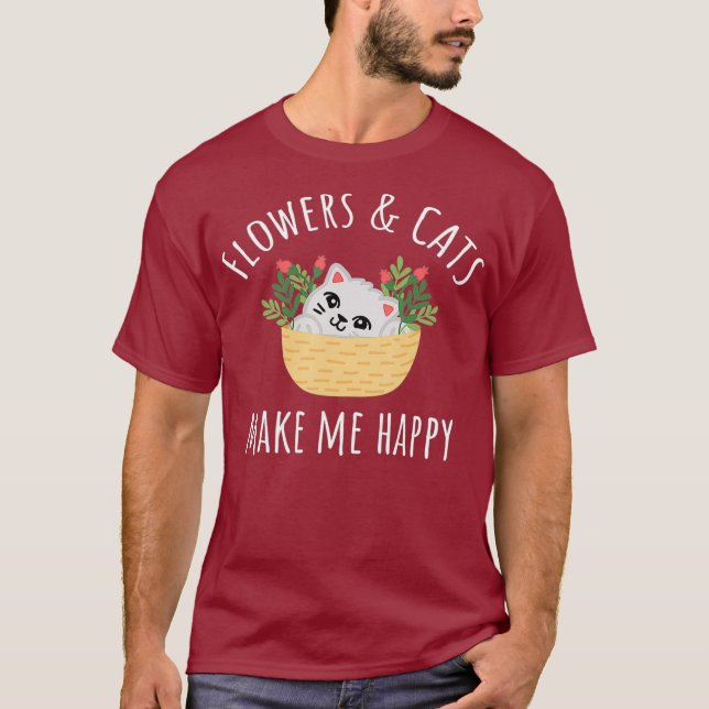 Flowers Cats Florist T Shirt (Framsida)