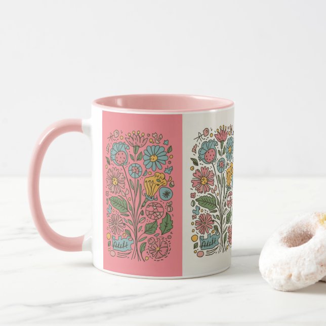 flowers coffee mug mugg (Med munk)