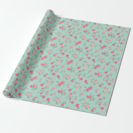 Flowers Daety Rosa Teal Presentpapper