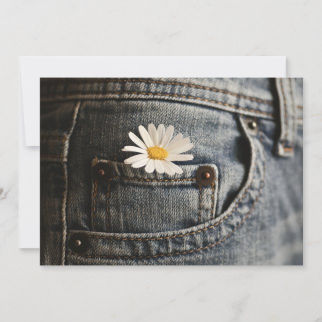 Flowers | Daisy in Jeans Pocket Tack Kort (Framsida)