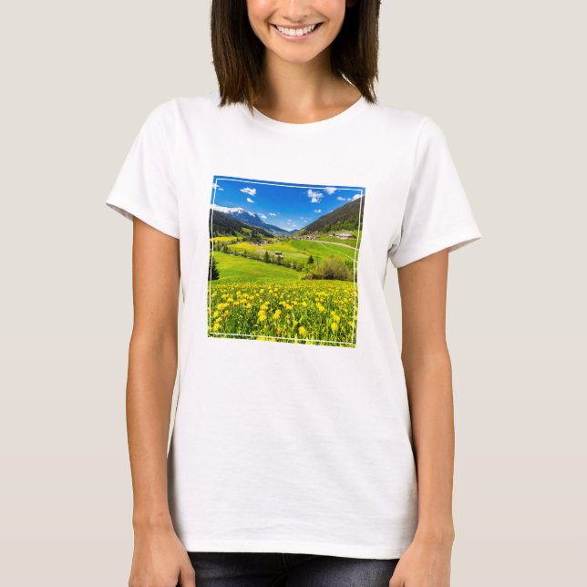 Flowers | Dandelion Canton of Grisons, Switzerland T Shirt (Framsida)