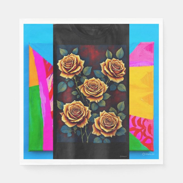 Flowers design and beautiful background design for pappersservett (Framsidan)