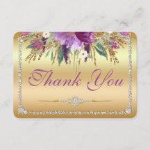 Flowers Diamonds Bröllop Tack Guld