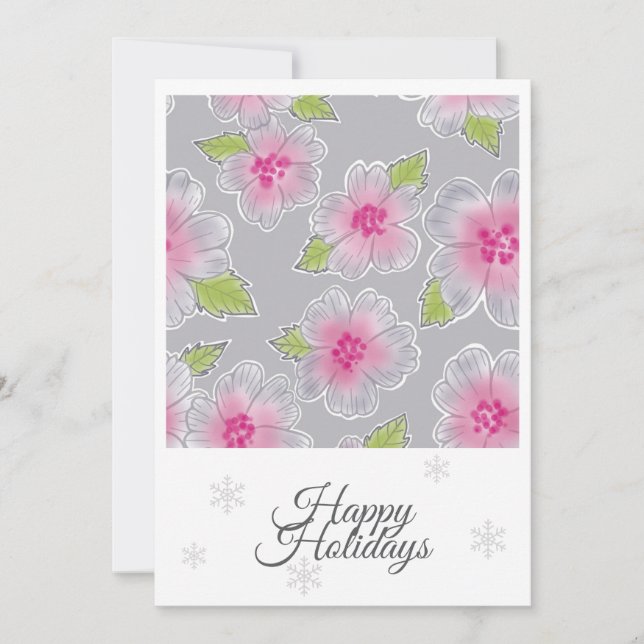 Flowers Elegance Happy Holidays Birthday Card Julkort (Framsida)
