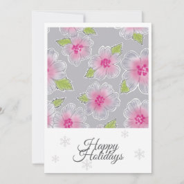 Flowers Elegance Happy Holidays Birthday Card Julkort
