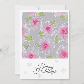 Flowers Elegance Happy Holidays Birthday Card Julkort