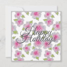 Flowers Elegance Happy Holidays Card Julkort