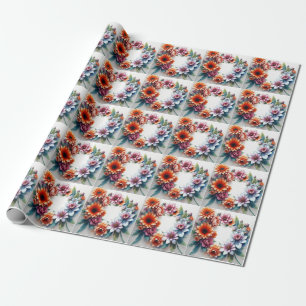Flowers Elegant Vattenfärg Presentpapper