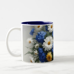 Flowers Elegant Vattenfärg Två-Tonad Mugg