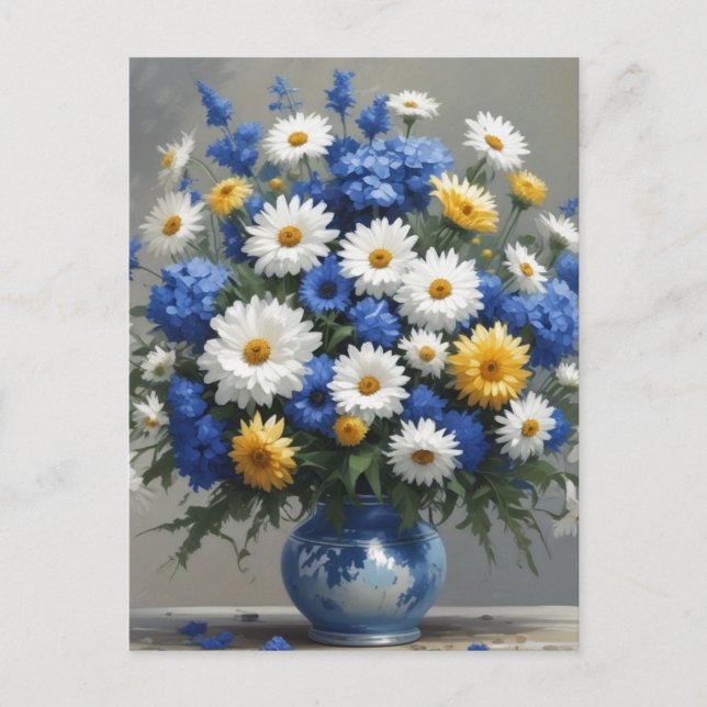 Flowers Elegant Vattenfärg Vykort (Framsida)