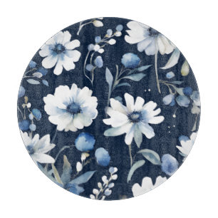 Flowers Elegant Watercolor Blue