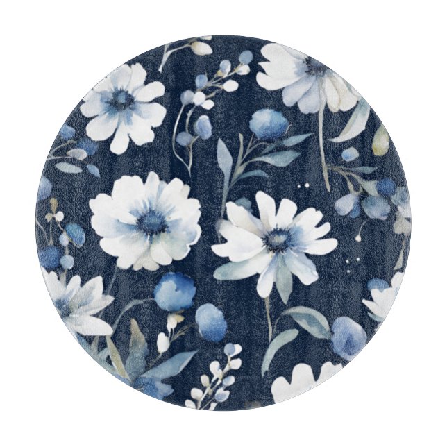 Flowers Elegant Watercolor Blue (Framsidan)