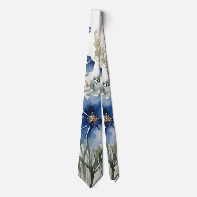 Flowers Elegant Watercolor Snyggt Blue Slips (Framsida)