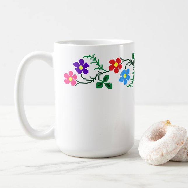 Flowers Ethnic Embroidery Mugg (Med munk)