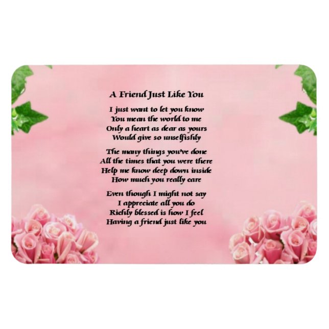 Flowers Friend Dikt Magnet (Horisontell)