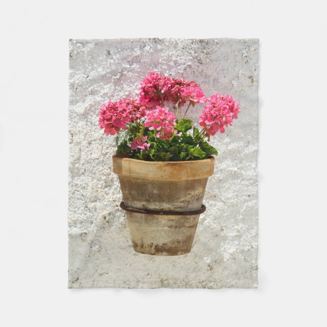 Flowers | Geranium In Flower in Pot Fleecefilt (Framsidan)