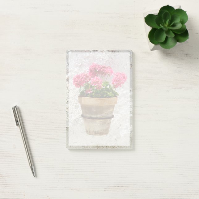 Flowers | Geranium In Flower in Pot Post-it Block (Kontor)