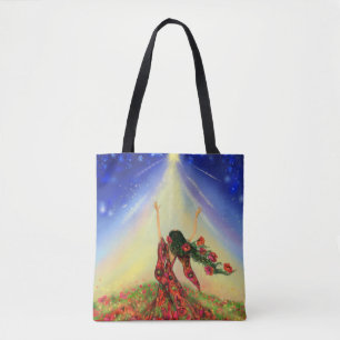 Flowers Girl Tote Bag Vår Tygkasse