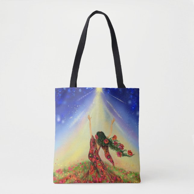 Flowers Girl Tote Bag Vår Tygkasse (Framsida)