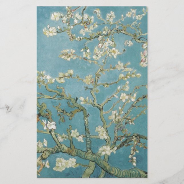 Flowers Gogh Grenar Almond Blommars Nature Brevpapper (Framsida)