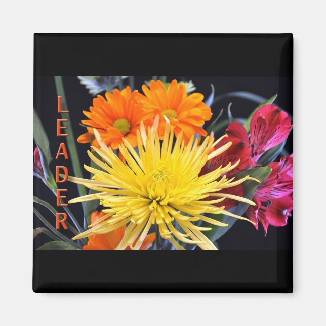 Flowers grattis på födelsedagen Chef Magnet (Framsidan)