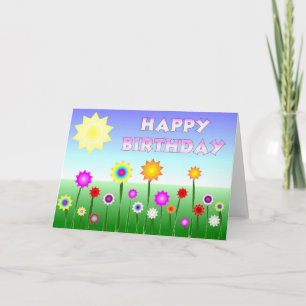 Flowers grattis på födelsedagen Lycklig Kort