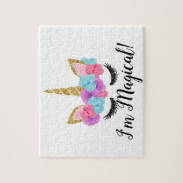 Flowers Guld Magic Unicorn Girls Pussel