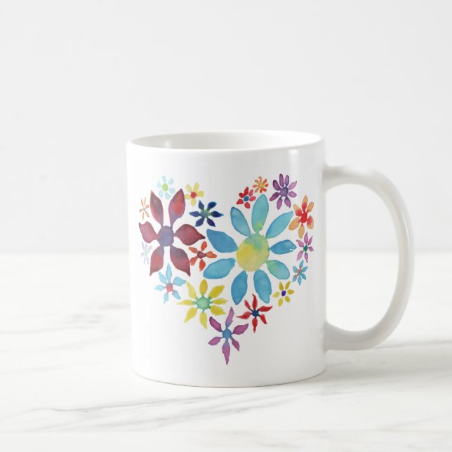 Flowers hjärta kaffemugg (Höger)