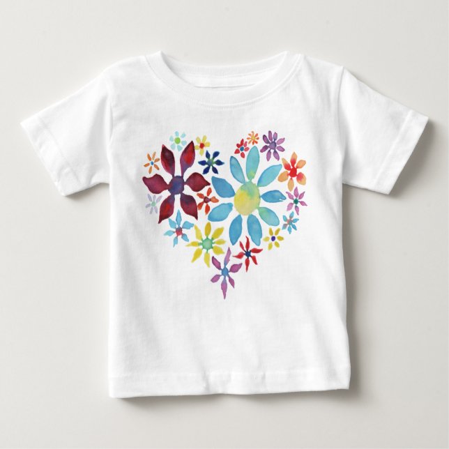 Flowers hjärta t-shirt (Framsida)