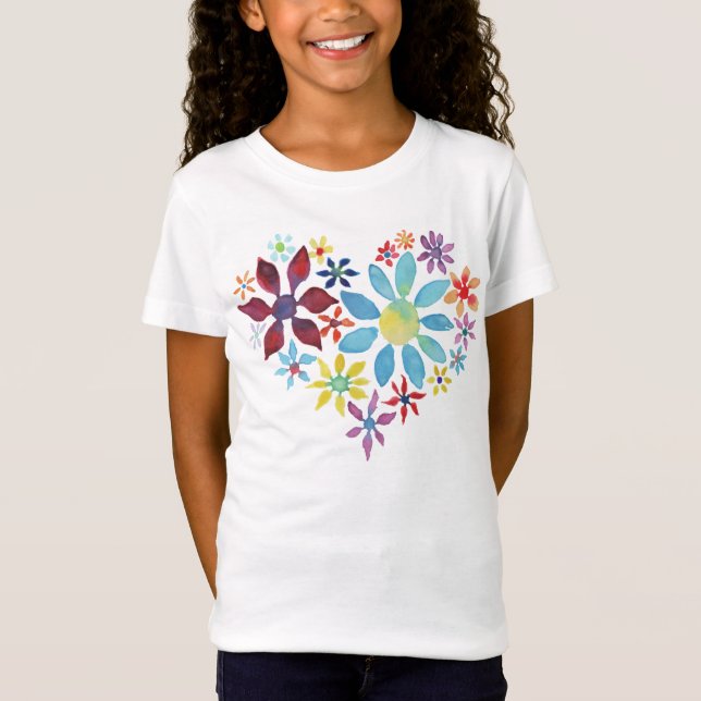Flowers hjärta t shirt (Framsida)
