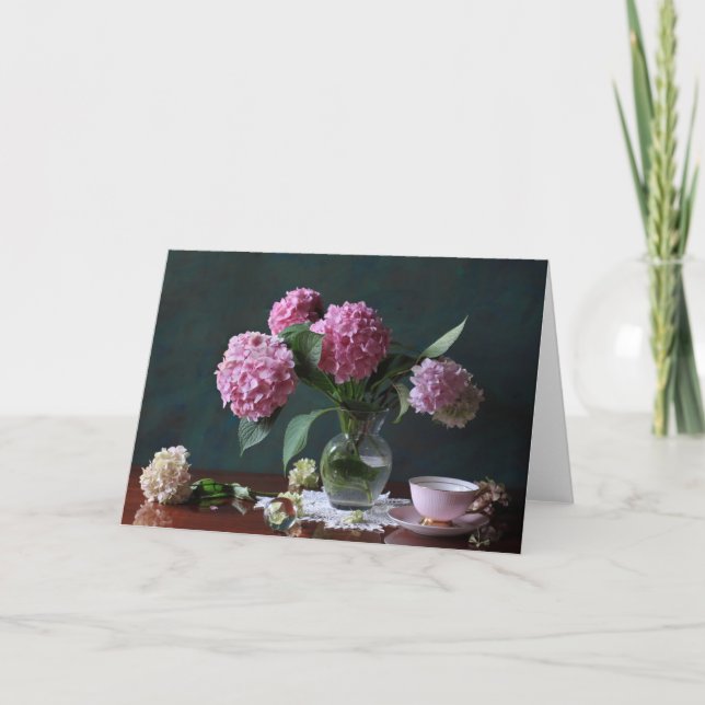 Flowers | Hydrangeas in Vase Kort (Framsida)