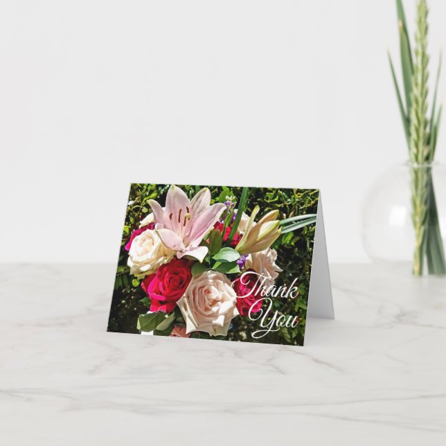 Flowers In Bloom Thank You  Tack Kort (Framsida)