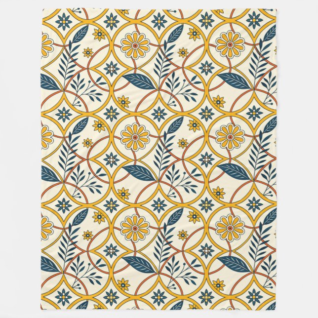 Flowers in circles fleecefilt (Framsidan)