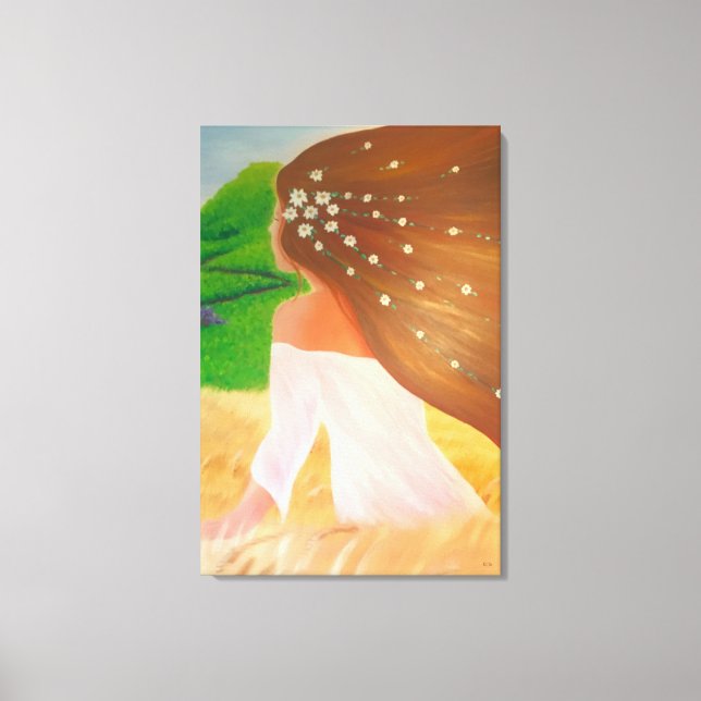 Flowers in her Hair Canvastryck (Framsida)