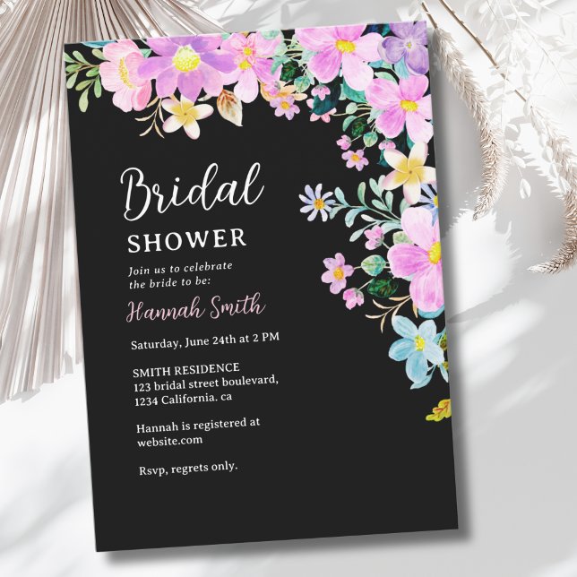Flowers in pink tones boho summer Bridal Shower Inbjudningar (Skapare uppladdad)