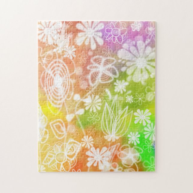 Flowers Jigszle Puzzle Colorful Vår Pussel (Vertikal)
