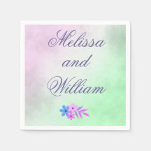 Flowers Lila och Grönt Bröllop Parchment