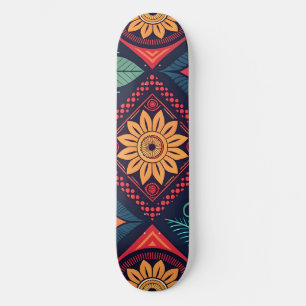 Flowers Magic Mönster Mini Skateboard Bräda 18,5 Cm