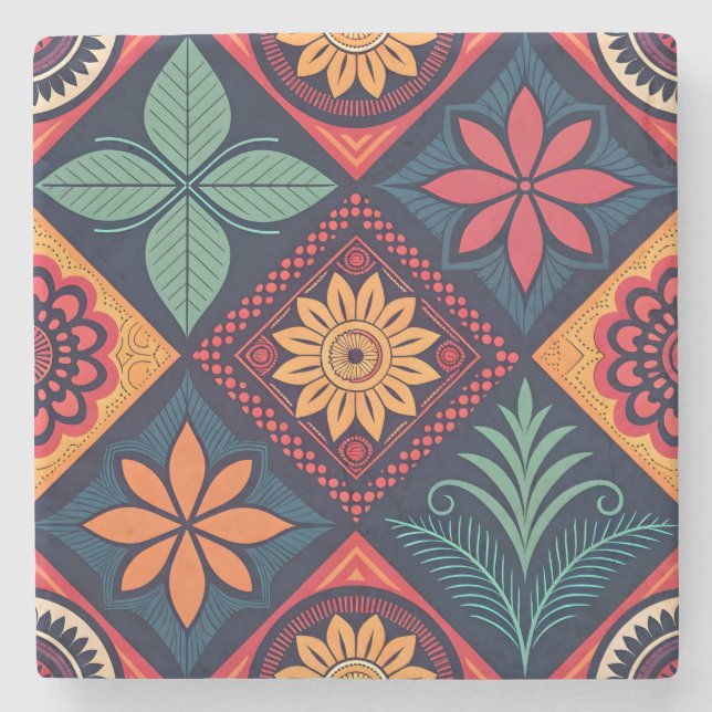 Flowers Magic Mönster Stenunderlägg (Framsidan)