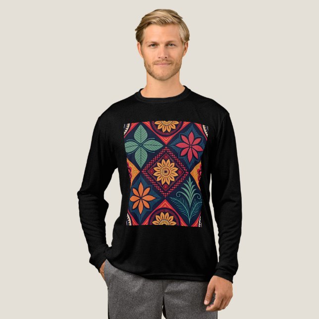 Flowers Magic Mönster T Shirt (Hel framsida)