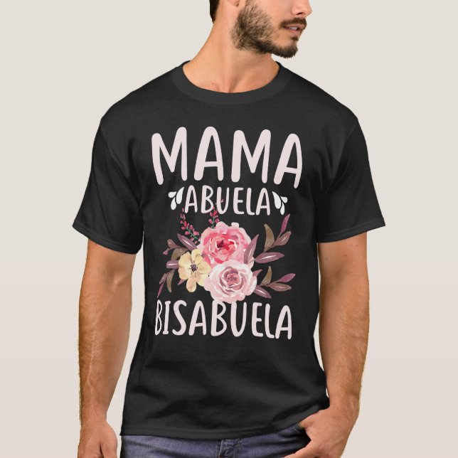 Flowers Mamma Abuela Bisabuela Mors dag Spanien T Shirt (Framsida)