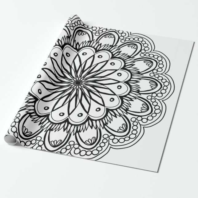 Flowers mandala hand drawing presentpapper (Utrullad)