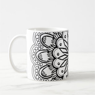 Flowers mandala hand teckning kaffemugg