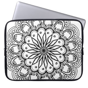 Flowers mandala hand teckning laptop fodral