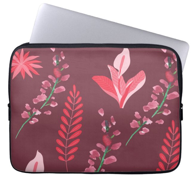Flowers mönster laptop fodral (Framsidan)
