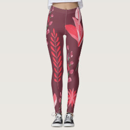 Flowers mönster leggings