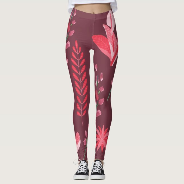 Flowers mönster leggings (Framsida)