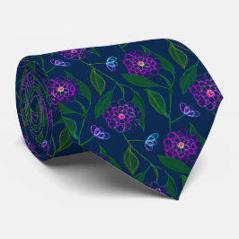 Flowers Mönster Marskalkar Navy Blue Blommigt Libe Slips