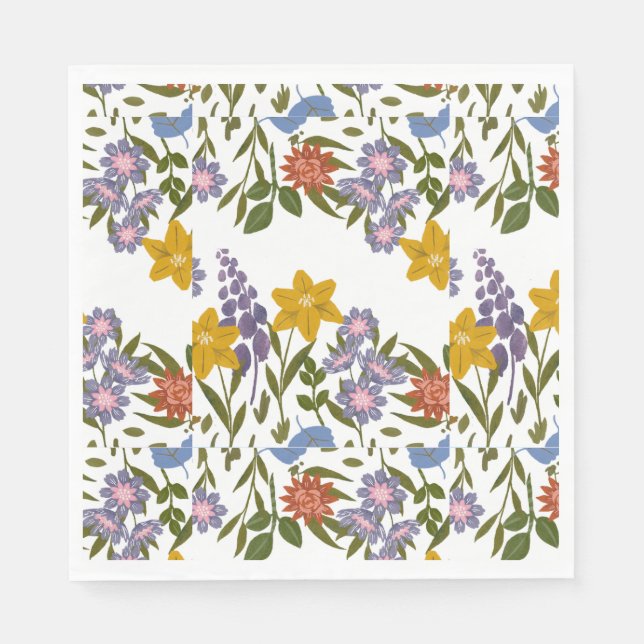 Flowers Mönster Pappersservett (Framsidan)